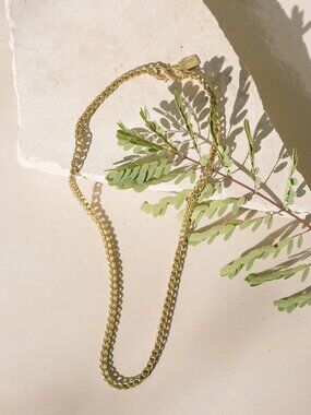 18" Gold Brass Loop in Loop Chain Satomi Studio